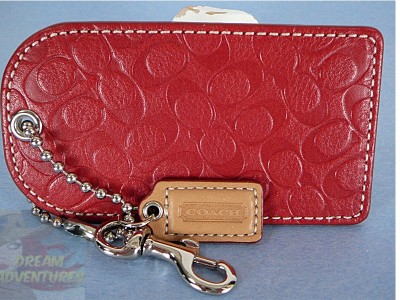 Embossed Luggage Tags on Coach Embossed Leather Luggage Tag In Claret Red